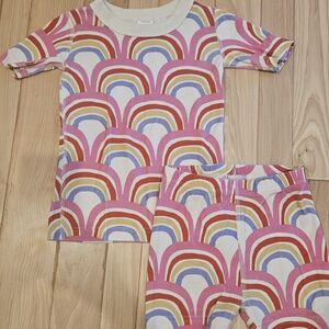 Kids Pink Rainbow-Print Pajama Set